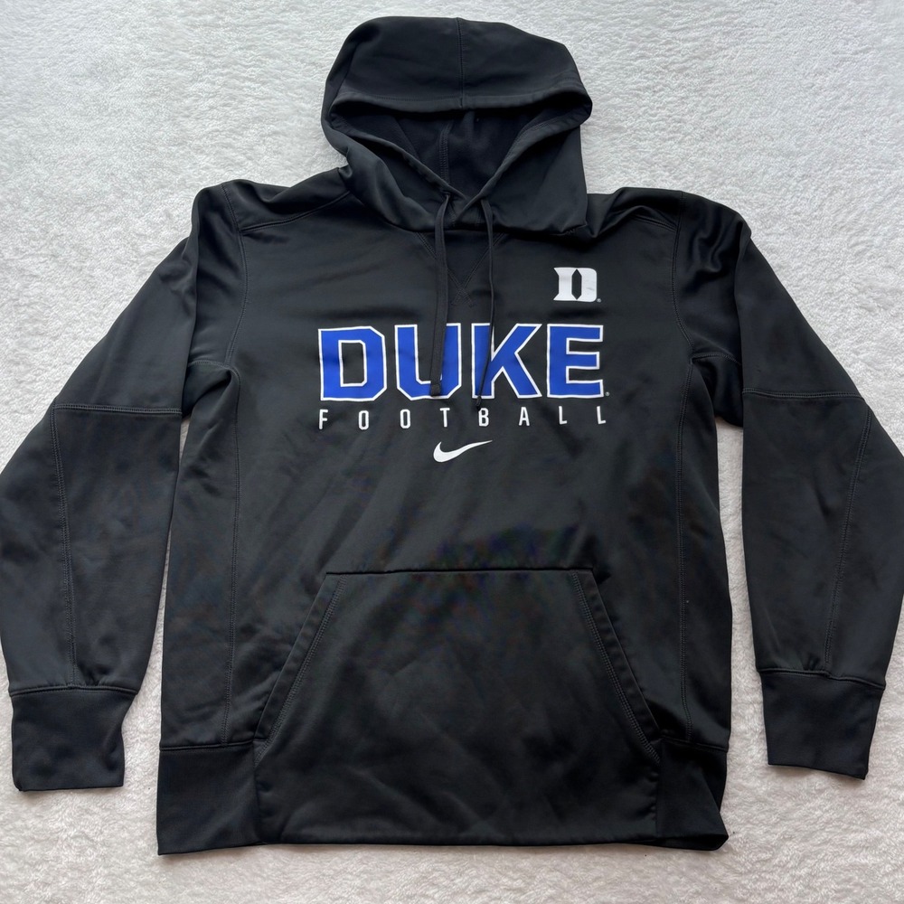 Nike Duke Football Therma-FIT Hoodie Mens Medium Black Blue Devils Pullover